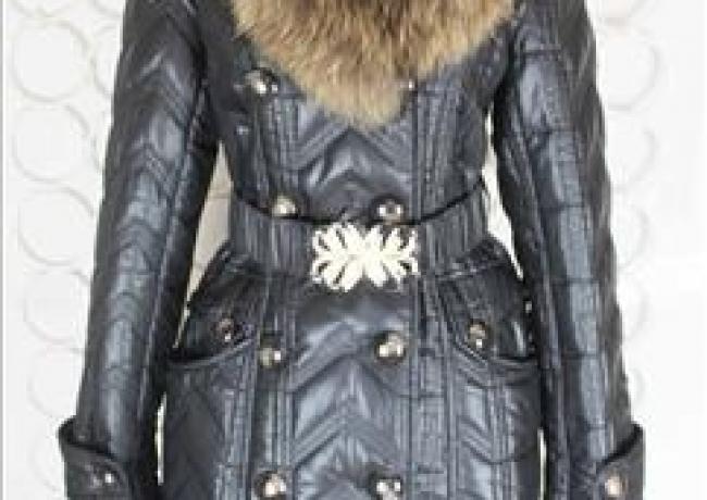 Дълго палто Just Cavalli репликас яка от естествен косъм